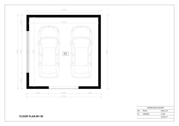 2 Auto Garaaž Dalton, 33 m²