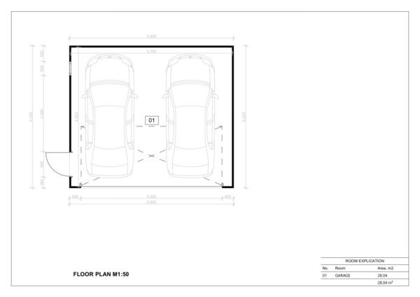 2 Auto Garaaž Exeter, 28 m²