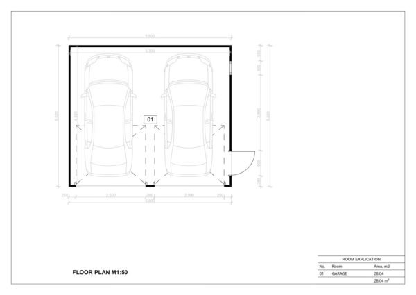 2 Auto Garaaž Penryn, 28 m²