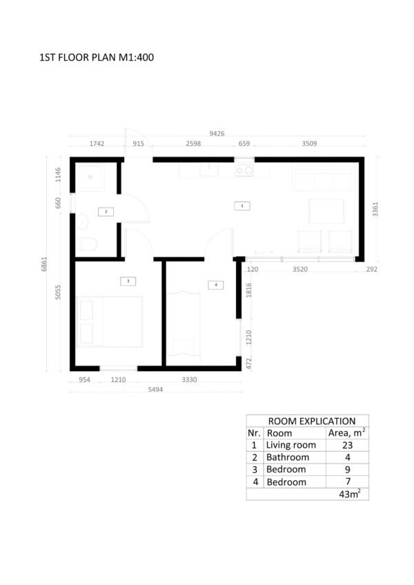 Aiamaja Amsterdam, 43 m²