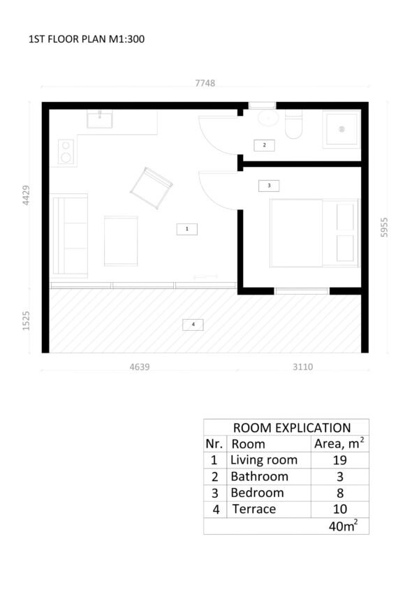 Aiamaja Porto, 40 m²