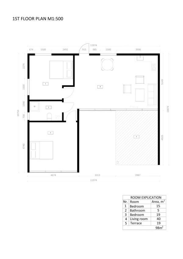 Elementmaja Duisburg, 98 m²