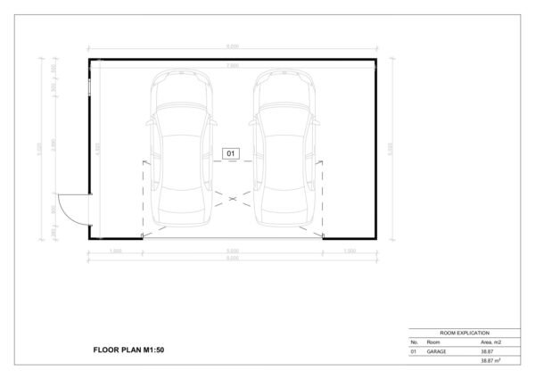 Isoleeritud 2 Auto Garaaž  Tregarne, 38 m²