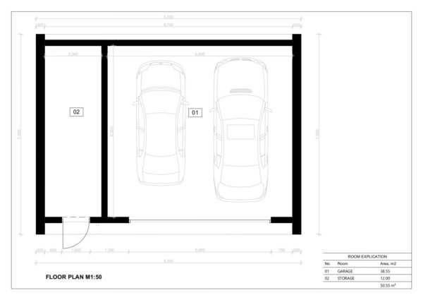 Kaasaegne Garaaž Morecambe, 50 m²