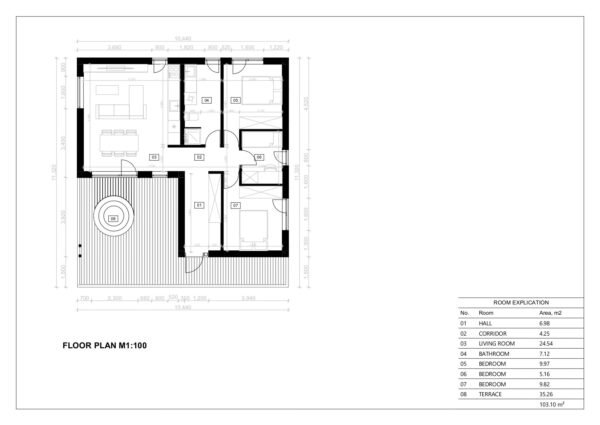 Suvemaja Dunglas, 103 m²