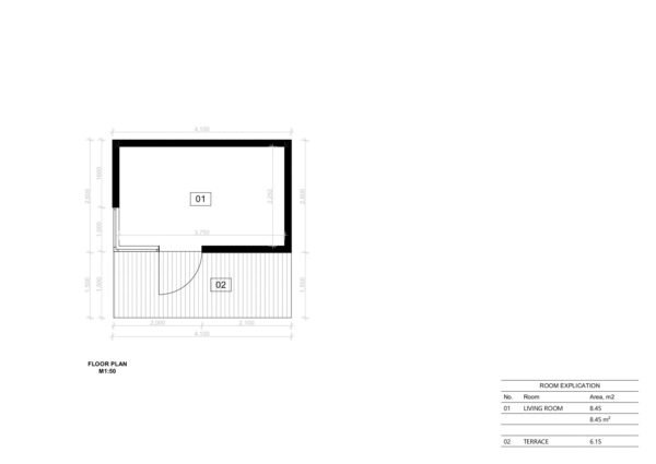 Väikemaja Apia, 8 m²