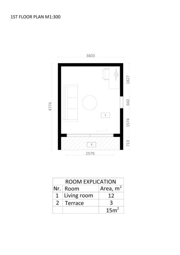Väikemaja Kubwa 15 m²