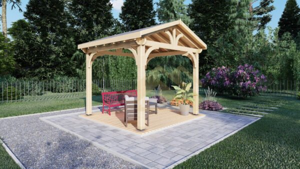 Wooden Outdoor Gazebo Teller, 3×3, 9 M²